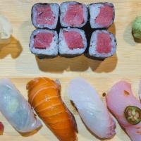 Sushi & Roll Combo  · 6 pc Sushi Chef choice with 1 roll and 2 sides