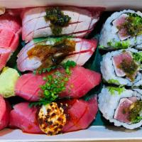 Tuna Lover · 3 pc Sashimi, 5 pc sushi, with 1 Roll