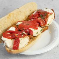 The Full Chicken · Chicken cutlets, fresh mozzarella, roasted peppers, oil and balsamic vinegar.