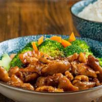 Chicken Teriyaki · Steam rice.Mix vegetable. Sesame.