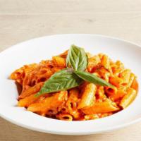 Pasta With Vodka Sauce · A Tomato Cream Sauce with a Hint of Vodka. Served with Your Choice of Pasta & Toppings