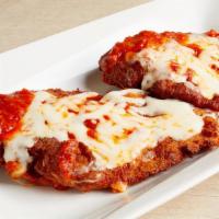 Chicken Parmigiana Entree · Chicken Cutlet, Tomato Sauce & Melted Mozzarella Cheese. Served over Your Choice of Pasta, S...