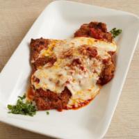Veal Parmigiana Entree · Veal Cutlet, Tomato Sauce & Melted Mozzarella. Served with Your Choice of Pasta, Salad or a ...