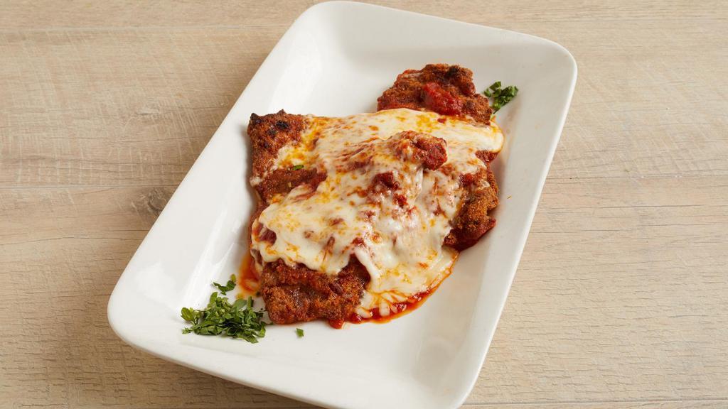 Veal Parmigiana Entree · Veal Cutlet, Tomato Sauce & Melted Mozzarella. Served with Your Choice of Pasta, Salad or a Side Vegetable.
