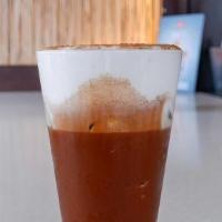Freddo Cappuccino · Espresso stirred with ice until cold and sweetened to taste, poured in a glass with addition...