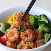 Tamarind Rocket Shrimp · Stir fired shrimp with recipe of our family tamarind sauce with broccoli and complimentary j...