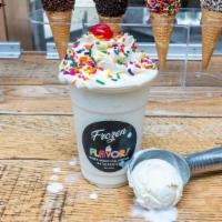 Soft Serve Milkshake · Choice of Soft Serve Ice Cream topped with homemade whipped cream & cherry.
