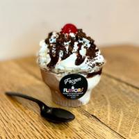 Soft Serve Sundae · Choice of Soft-Serve Ice Cream, one topping topped with homemade whipped cream & cherry. NO ...