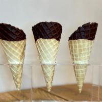 Dipped In Chocolate Waffle Cone · Waffle Cone dipped in Chocolate.