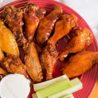 50 Pc. Buffalo Wings · Served with 5 dressings and celery sticks.