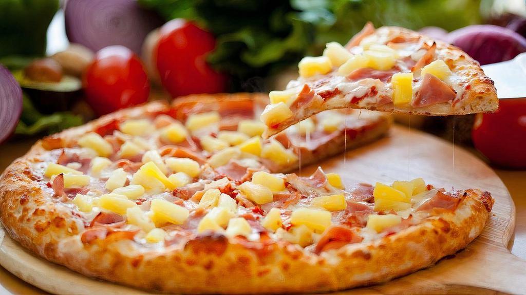 Hawaiian Pizza · Pineapple, ham and mozzarella.