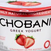 Strawberry Greek Yogurt · Thick and creamy Greek yogurt with strawberries.