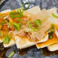 Gluten Free Yakko Tofu (6 Pcs) · Gluten Free cold tofu topped with gluten free soy sauce, bonito flakes, green onions and ses...