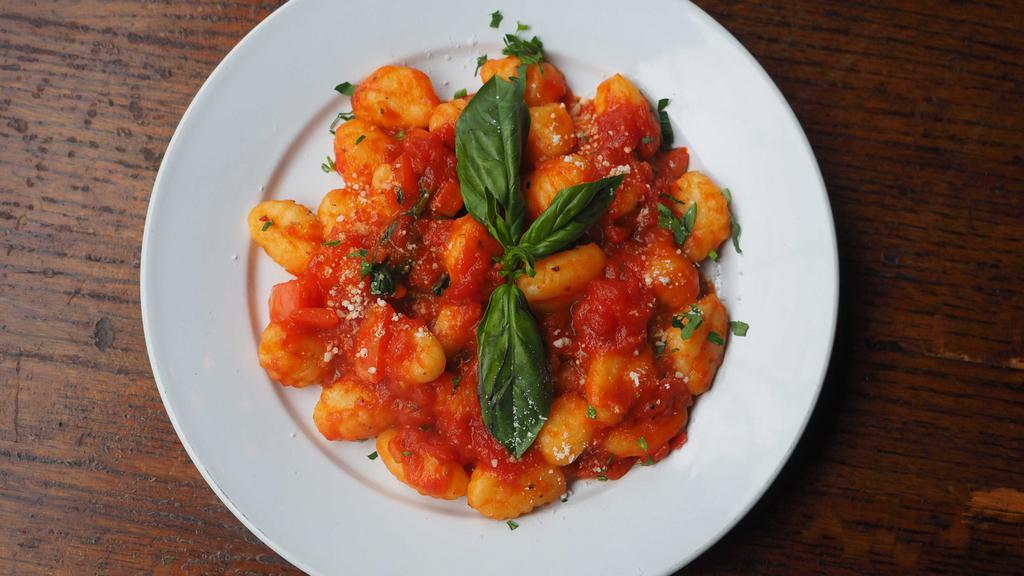 Handmade Gnocchi Marinara · Tomato sauce, fresh garlic, fresh basil.