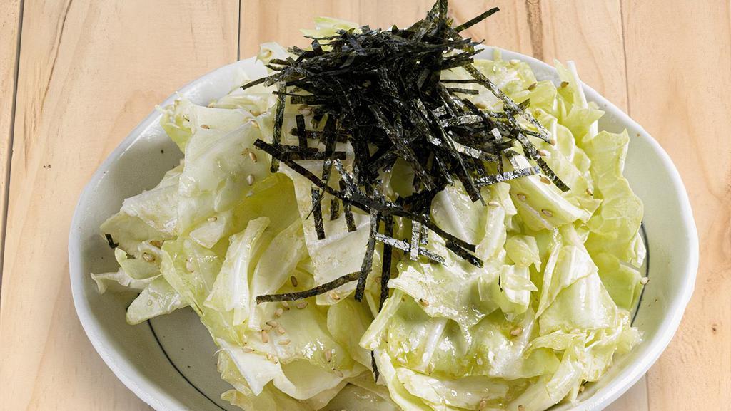 Shio Cabbage · Fresh cabbage with sesame oil and seaweed.