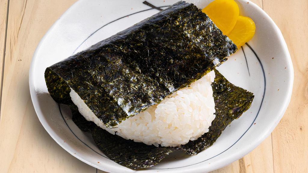 Spicy Cod Roe Onigiri · Spicy. Lightly salted rice ball filled with spicy cod roe wrapped in nori sheet.