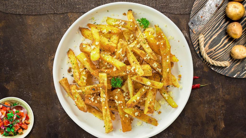 Garlic Manic Fries · (Vegetarian) Idaho potato fries cooked until golden brown and tossed with chopped garlic.
