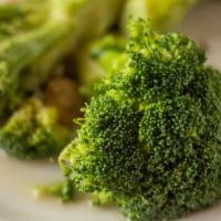 Broccoli · Vegan. sautéed broccoli with garlic & oil.