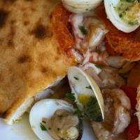 Calzone Di Mare · Mixed Seafood, Marinara (Served with House Salad)