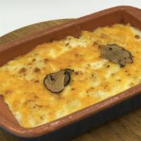 Maccheroni Tartufo  · Slow Baked Mac & Cheese, Black Truffle Carpaccio
