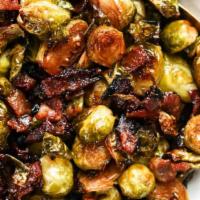 Soy Ginger Brussels Sprouts · Homemade honey ginger soy sauce drizzle. Vegetarian.