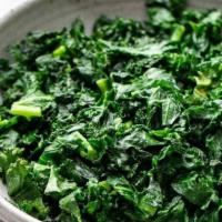 Sauteed Kale · Sauteed with garlic, shallots and olive oil. Vegetarian. Gluten free.