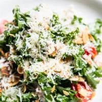 Organic Kale With Pecorino Cheese Salad · PECORINO e KALE	
Pecorino, Organic Kale, Red Onions, Lemon Vinaigrette, Almonds