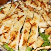 Caesar Salad With Grilled Chicken · Romaine lettuce, croutons, grated cheese and Caesar's dressing. Customer favorite.