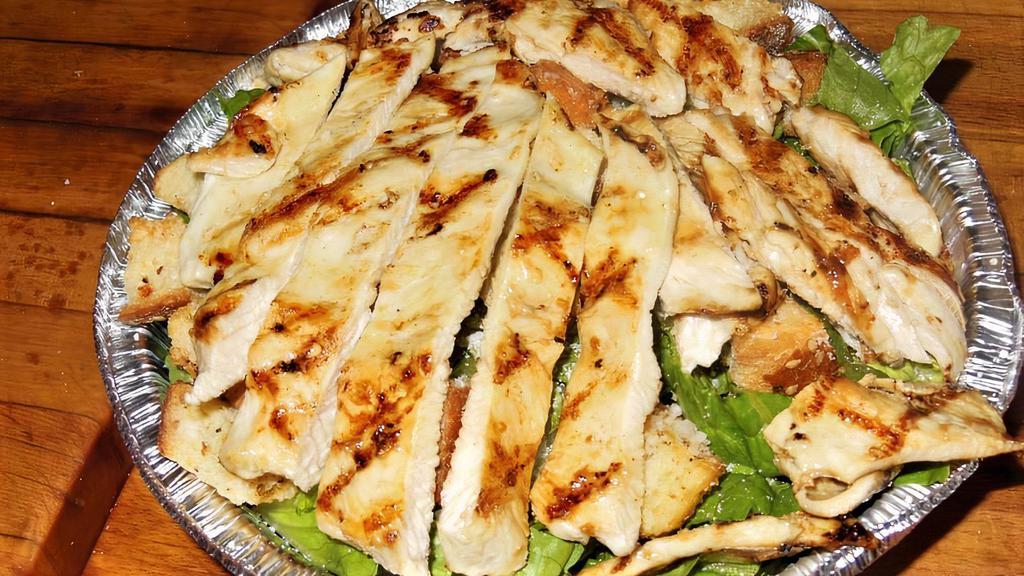 Caesar Salad With Grilled Chicken · Romaine lettuce, croutons, grated cheese and Caesar's dressing. Customer favorite.