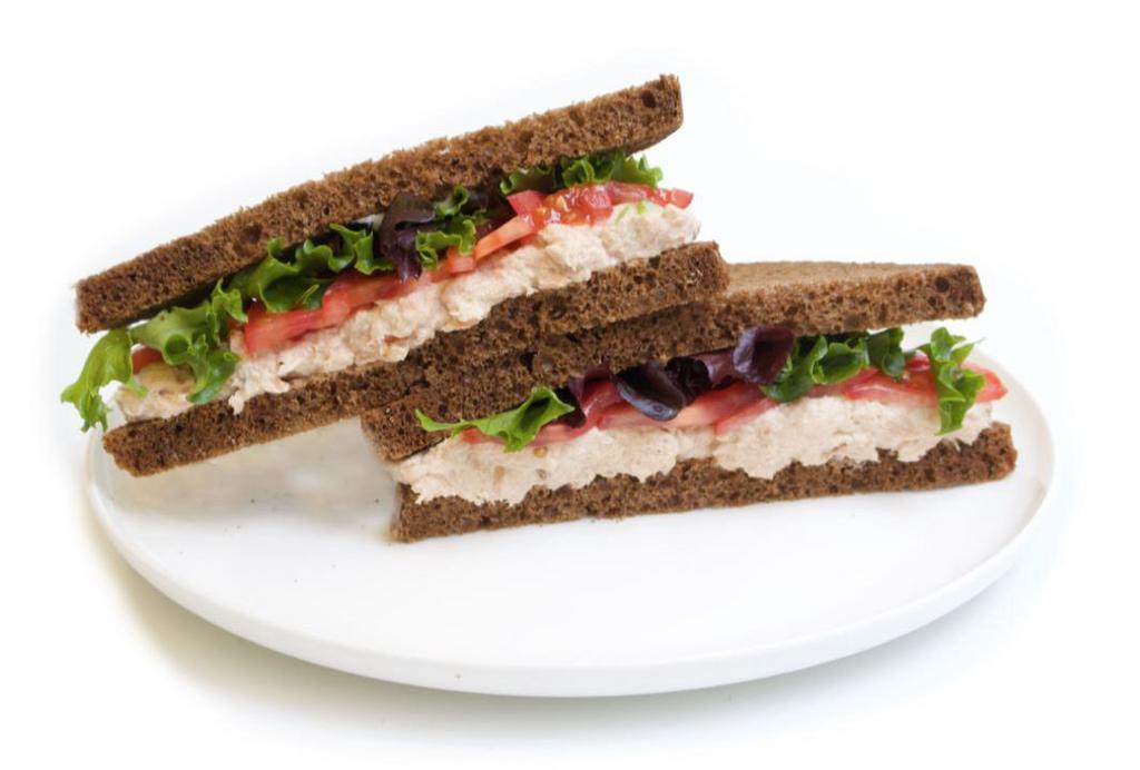 Classic Tuna Salad · albacore tuna salad, mesclun mix, tomato on pumpernickel bread