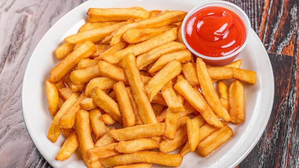 French Fries · Our delicious french fries are deep fried 'till golden brown, with a crunchy exterior and a light fluffy interior. Seasoned to perfection!