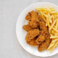 Chicken Wings With French Fries · Freshly prepared Crispy Chicken wings, served with a side of fries.