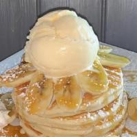 Banana Temptations Pancakes · We're not monkeying around with these pancakes.  Enjoy fresh slices of banana and caramel sa...