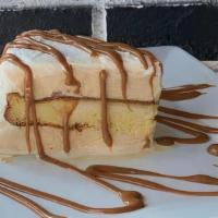 Dulce De Leche Ice Cream Cake · Sweet and creamy all around.  Delight yourself with vanilla cake & Dulce de Leche ice cream,...