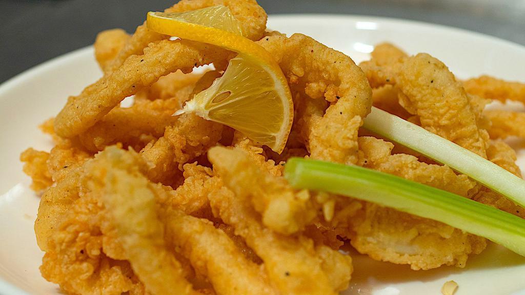 Fried Calamari  · Crispy fried on the outside, soft on the inside, pair with marinara sauce is a desired favorite.