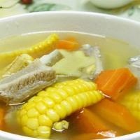 Farmer Style Corn, Mushroom & Pork Rib Soup排骨玉米汤 · 