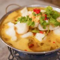 Hot Pot Pickled Cabbage Fish (Flounder) · Hot & Spicy.