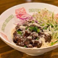 Jajiang Noodles · House-made Jajang sauce with pork, deep fried tofu, topped with red onion, cucumber and Parm...