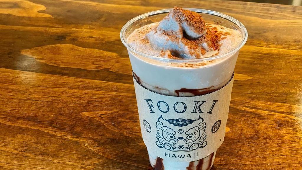 Ferrero Rocher Frappe · Blended vanilla ice cream with hazelnut chocolate flavor, and a hint of Osmanthus black tea aftertaste.