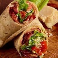 Blt Wrap · Bacon, lettuce, and tomato wrapped in a flour tortilla.