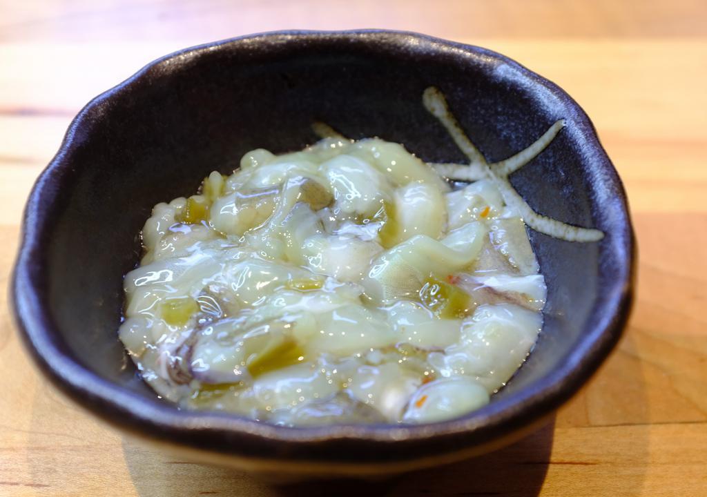 Tako-Wasa · Diced raw octopus in mildly spicy wasabi sauce