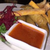 Duck Spring Roll · With house hoisin sauce and shoestring sweet potato fries.
