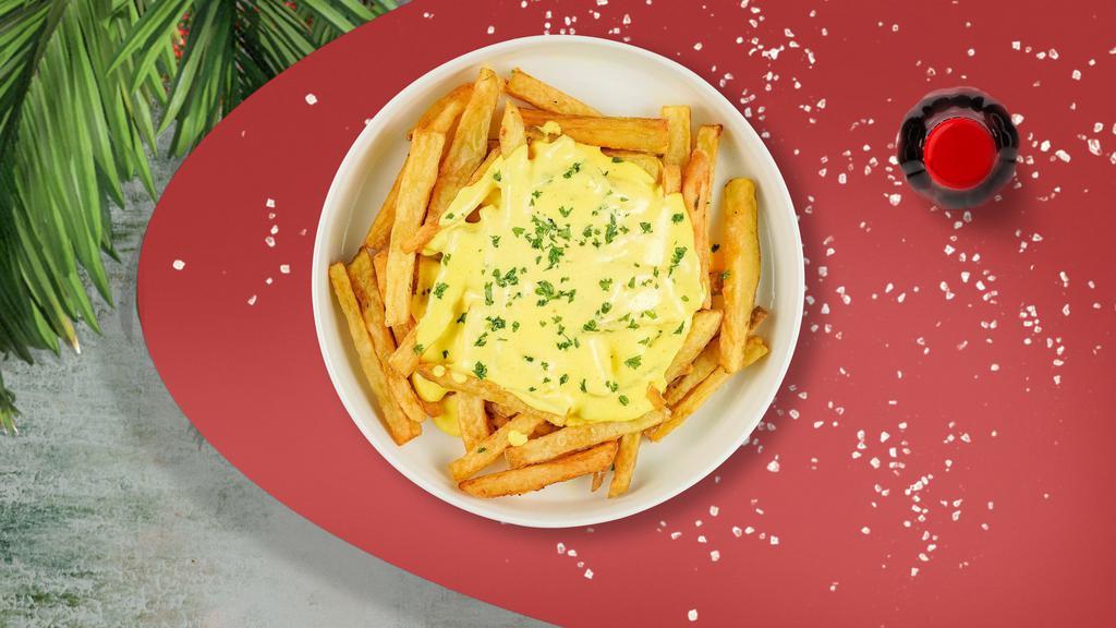 Vegan Cheese Fries · (Vegetarian) Idaho potato fries cooked until golden brown topped with melted vegan cheese.