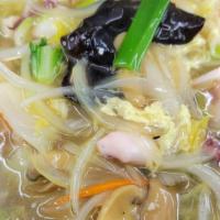 Ulmyun / 울면 · Chinese seafood noodle soup.