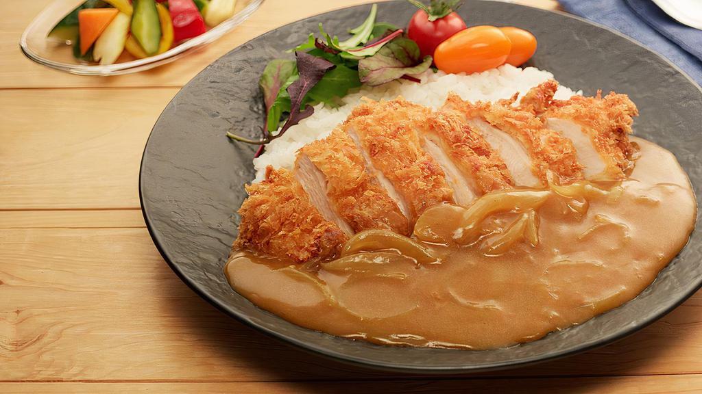 Pork Katsu & Curry Rice / 돈까스 카레 라이스 · Pork cutlet and curry over rice, comes with salad, miso soup.