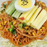 🌶️Spicy Sticky Noodle / 쫄면 · Sticky cold noodle with vegetables, egg and spicy special sauce.🌶️