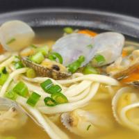 Baby Clam Chopped Noodle In Soup / 바지락 칼국수 · Baby Clam Chopped Noodle in Soup.