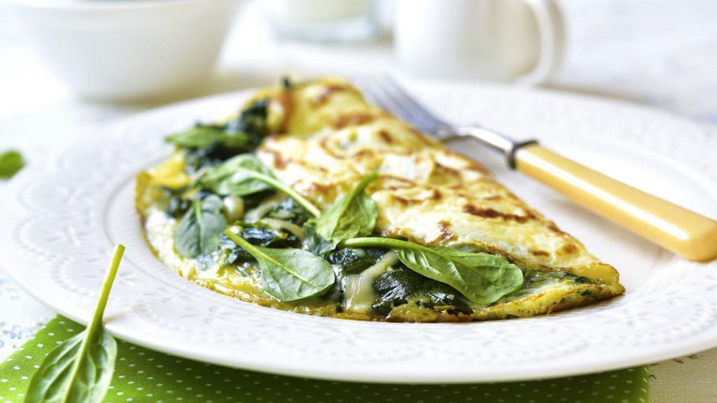 Spinach & Cheese
Omelet · Fluffy, buttery three egg omelet with soft, fresh mozzarella cheese and spinach, made to order.