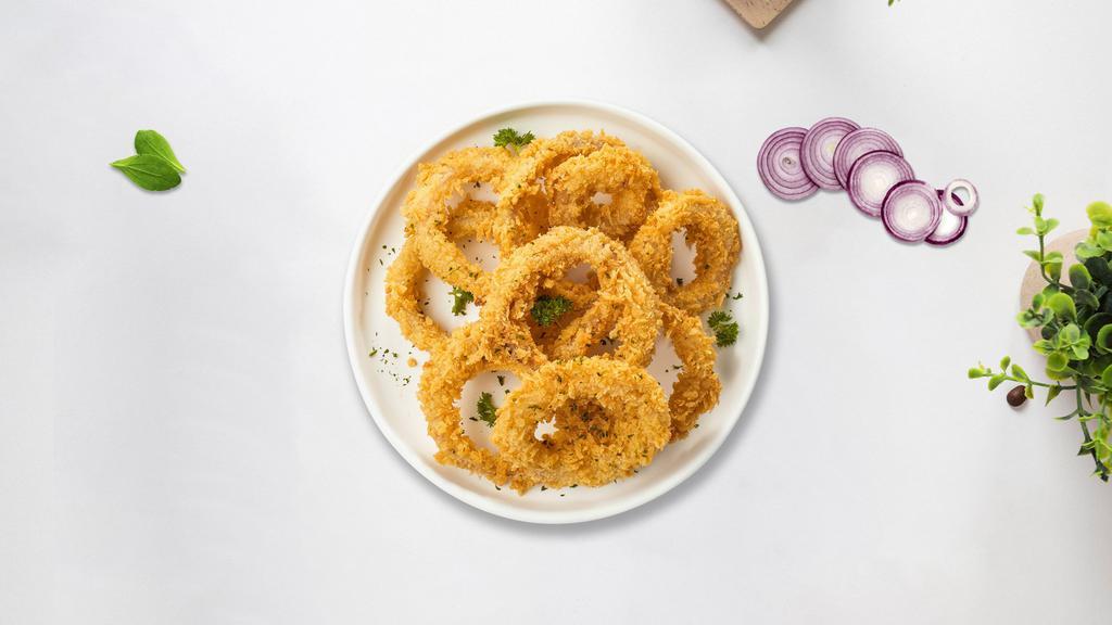 Onion Rings · Onions dipped in a light batter and fried to perfection.