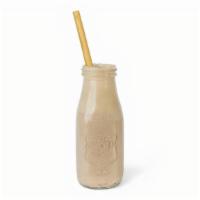 Almond Power Smoothie · Honey, banana, almond butter, and almond milk.